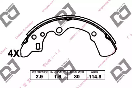 Комлект тормозных накладок DJ PARTS BS1280